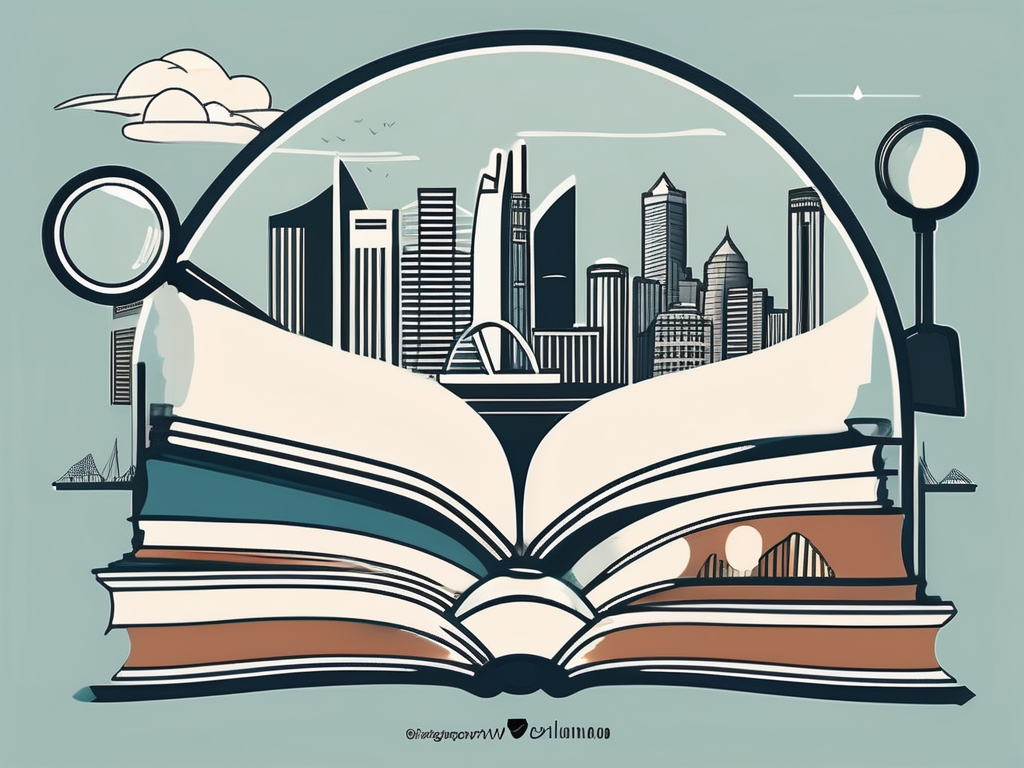 An international school building in china surrounded by iconic chinese symbols like the great wall