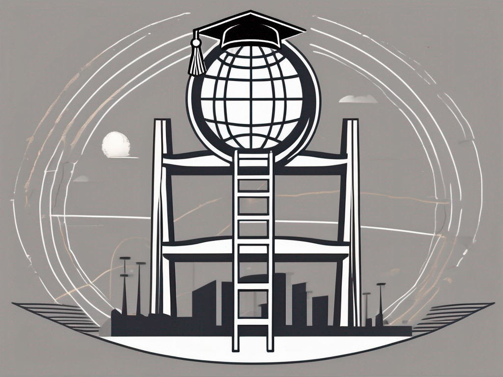 A ladder with nine rungs