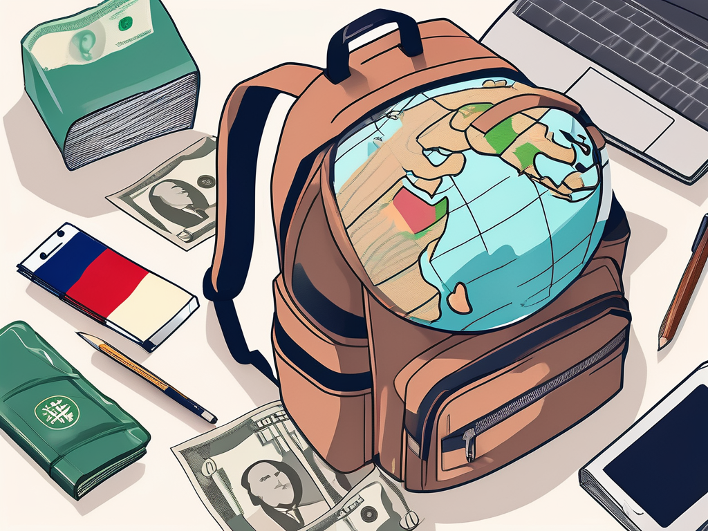 A classroom setting with a globe