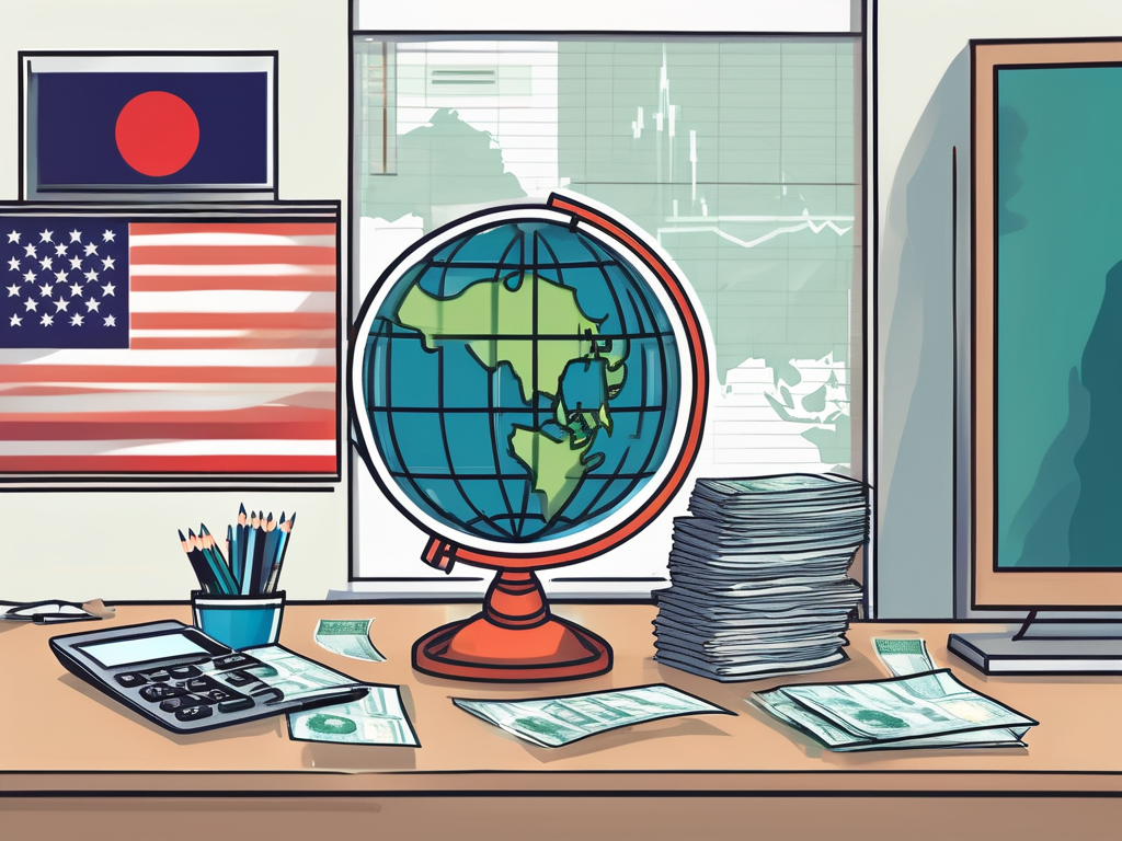 A classroom setting with a globe