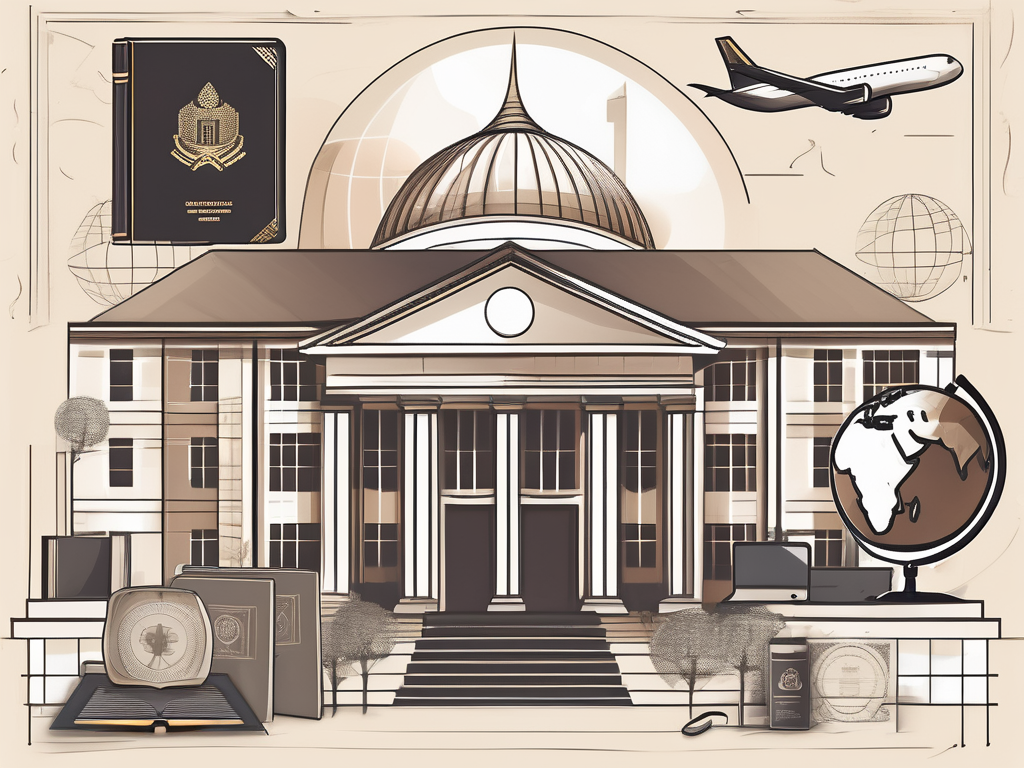 A school building with thai architectural elements