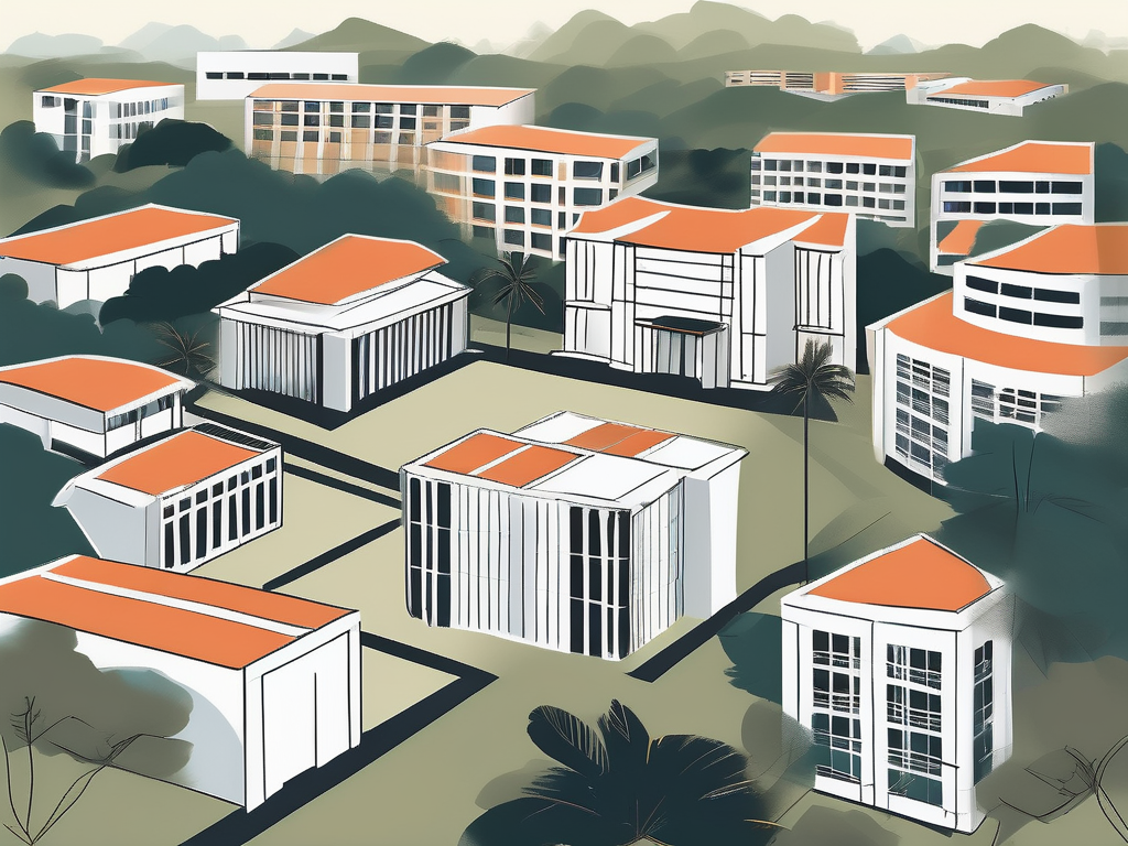 Five distinct school buildings