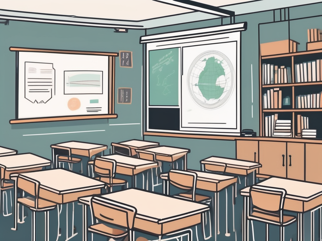 A classroom setting in hong kong with textbooks