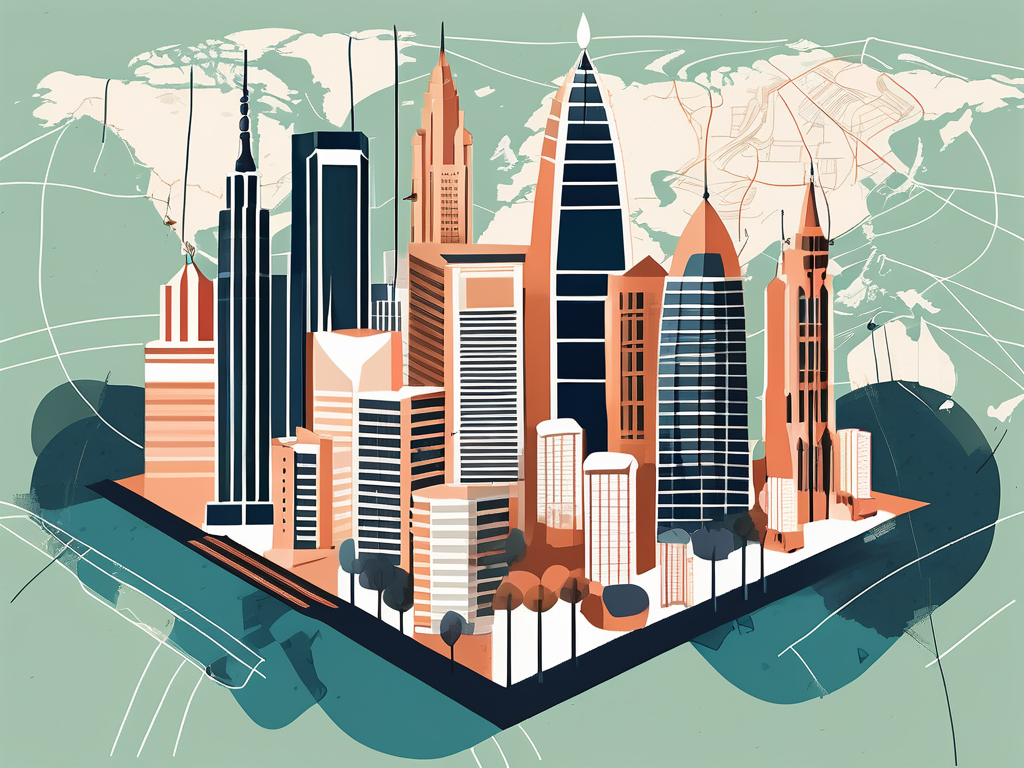 A diverse array of eight distinct school buildings