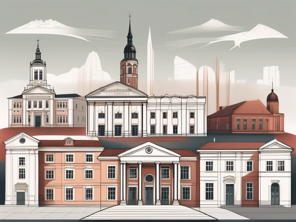 Eight distinct school buildings