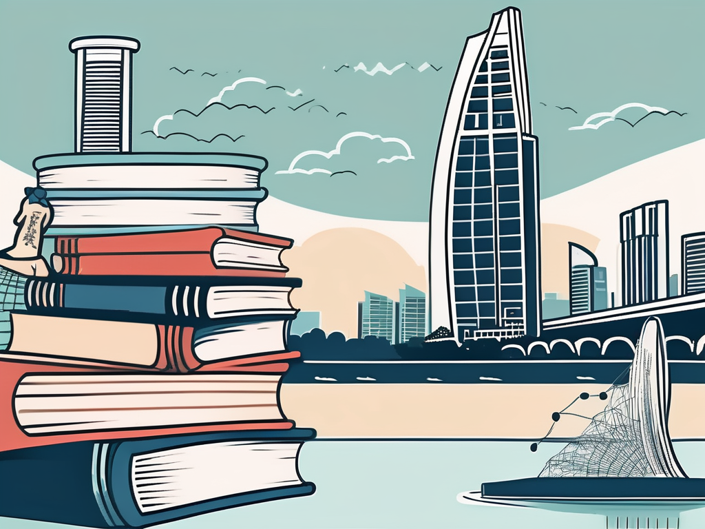 A stack of books on education and language learning