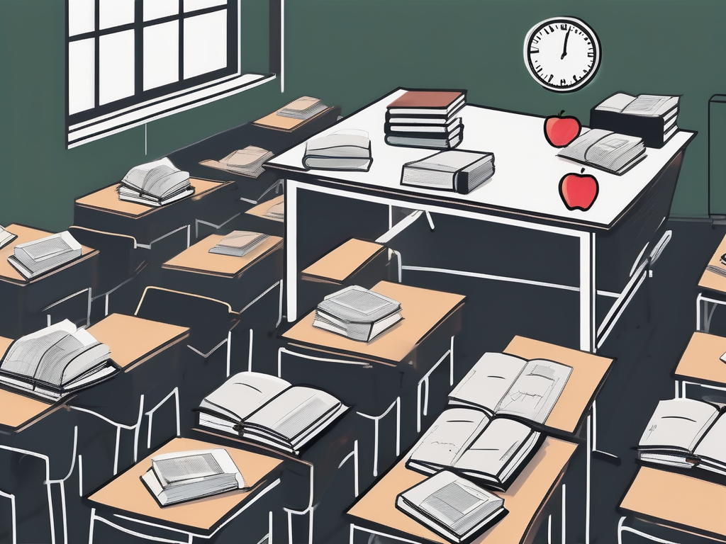 A classroom scene in hong kong with scattered textbooks