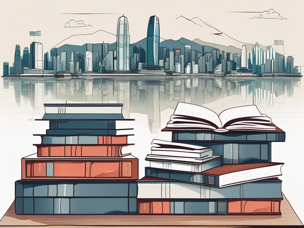 A bustling hong kong cityscape with notable landmarks