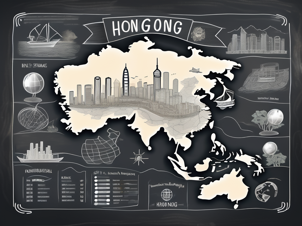A chalkboard in the shape of hong kong's map