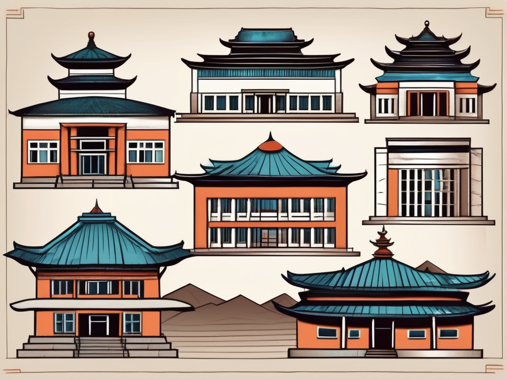 Seven different school buildings