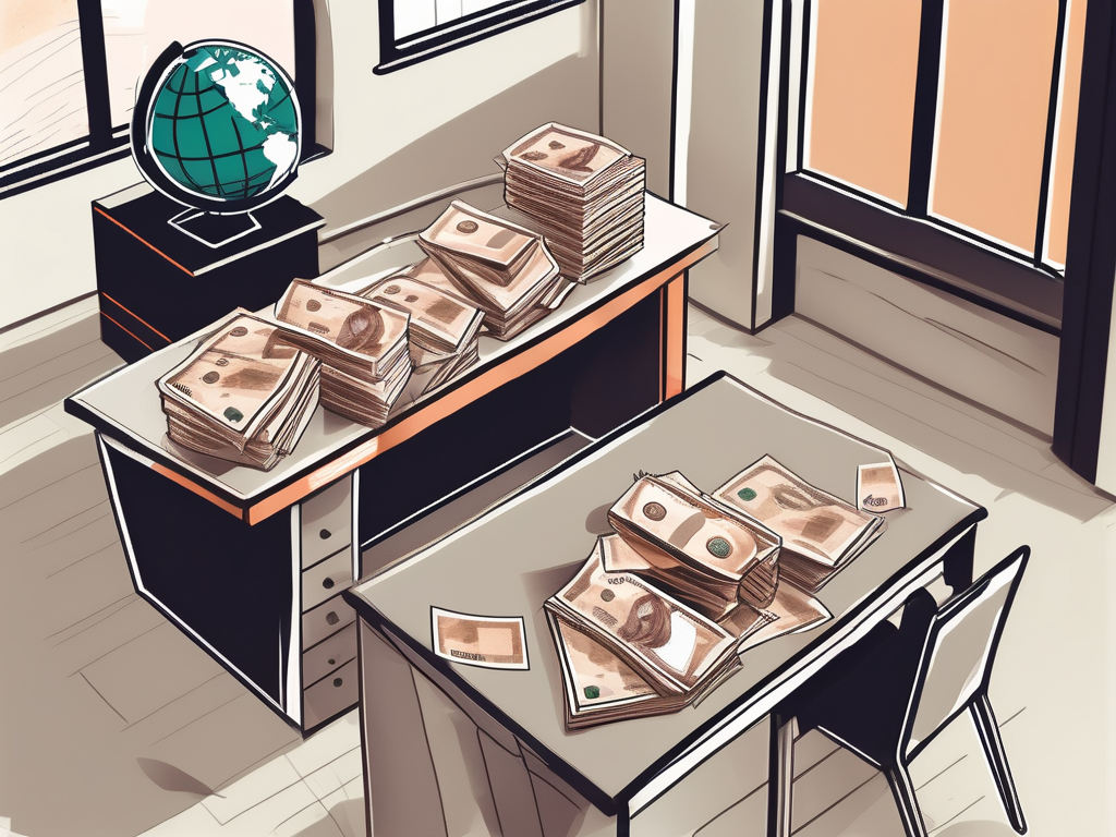 A classroom setting in dubai with a teacher's desk