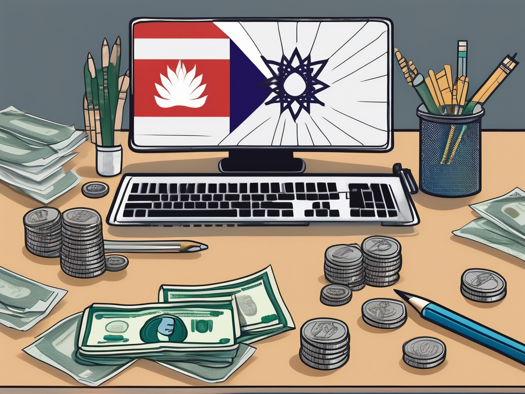 A teacher's desk with typical teaching tools