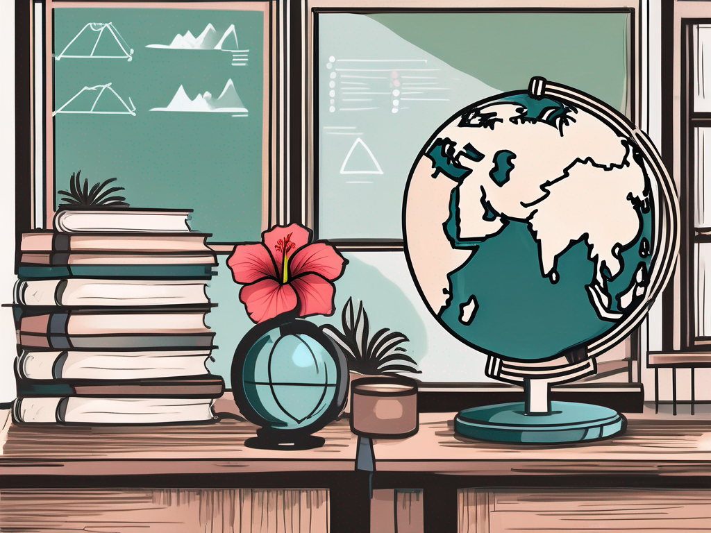 A classroom setting with a chalkboard