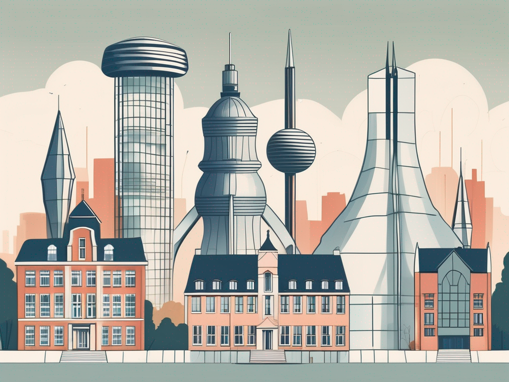 Five distinct school buildings