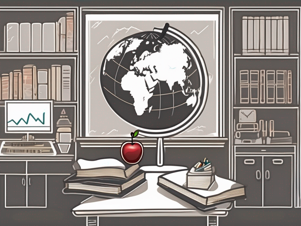 A classroom setting in hong kong with various teaching tools like a chalkboard