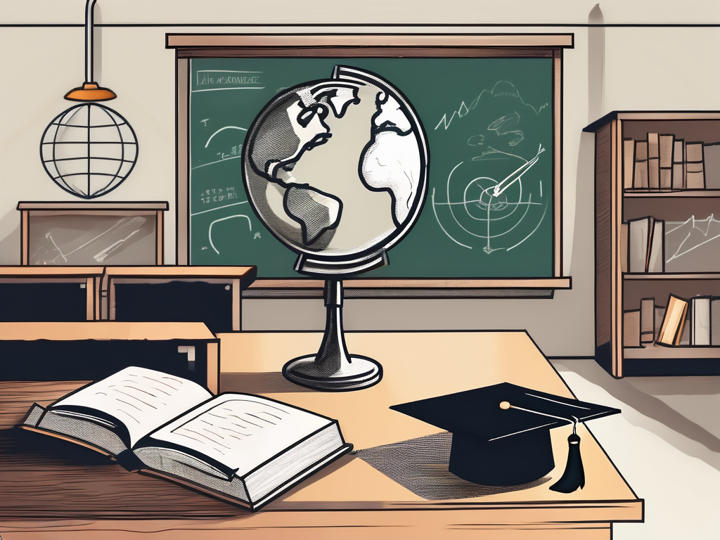 A classroom setting with various teaching tools and resources