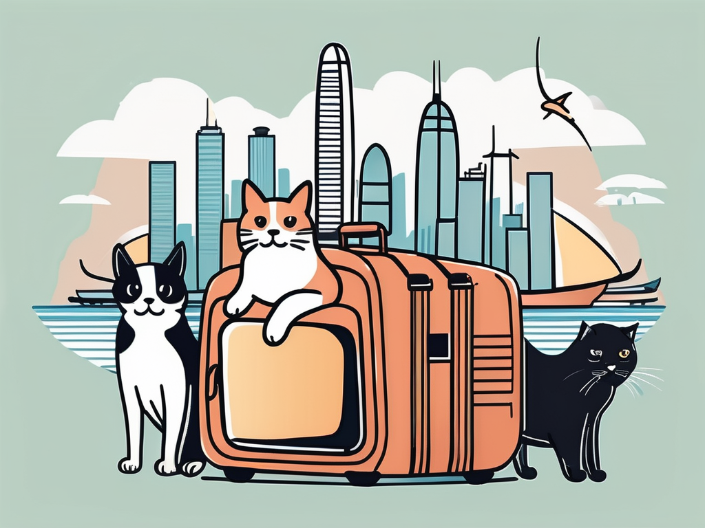 A variety of pets such as a cat