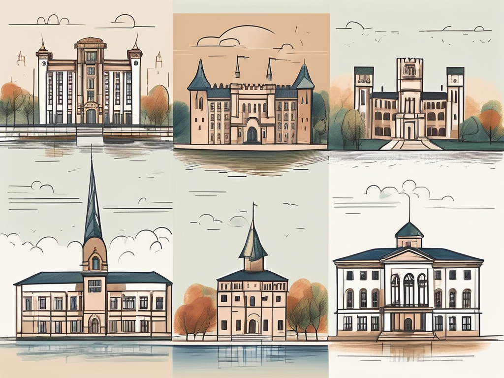 A diverse collection of international school buildings in romania