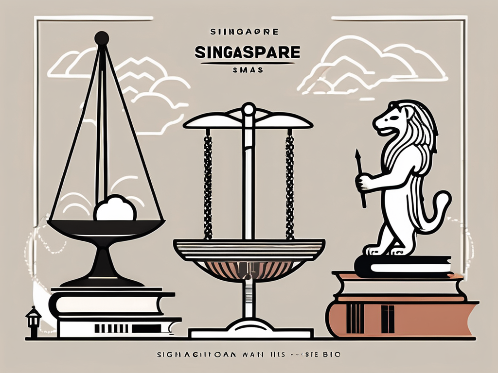 A balanced scale with symbols of education like a graduation cap and books on one side