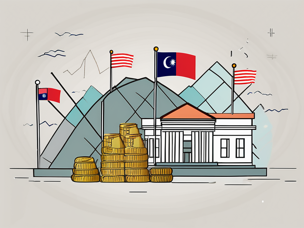 An international school in malaysia surrounded by various national flags