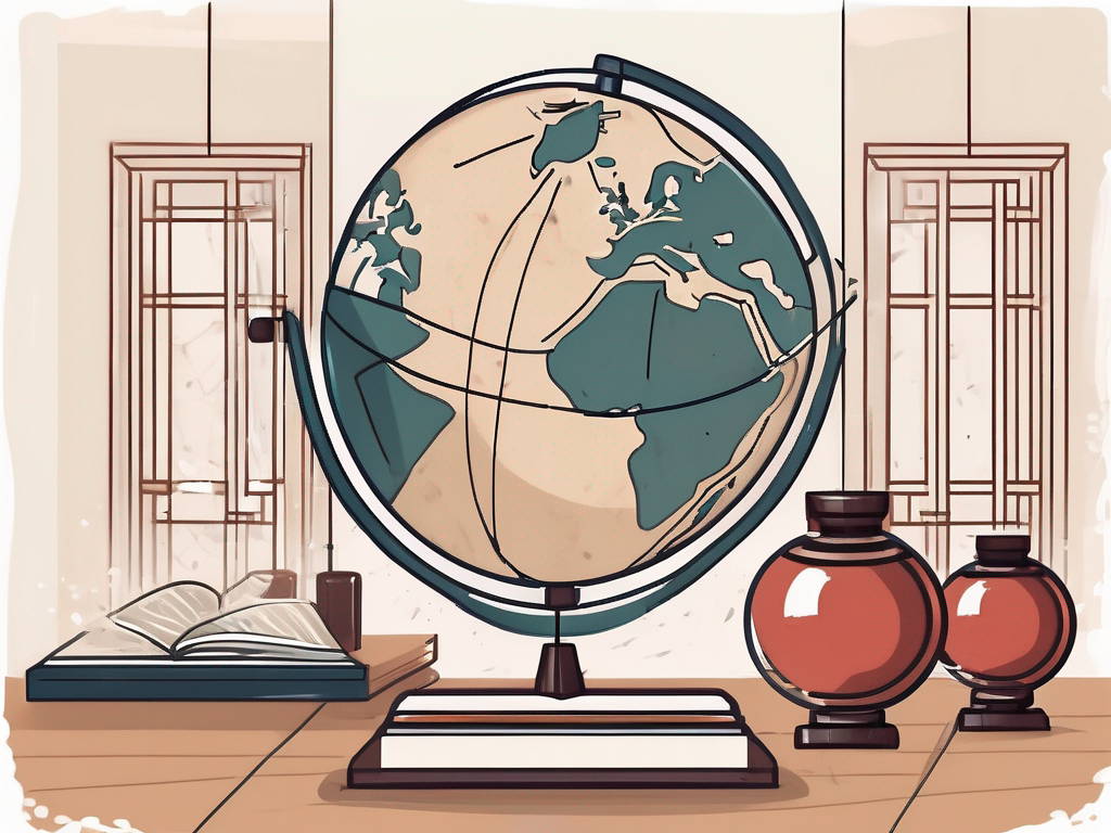 A classroom setting with chinese cultural elements