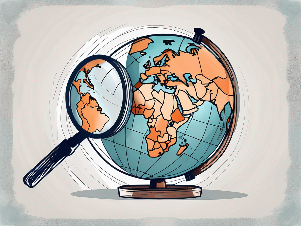 A globe marked with ten highlighted countries