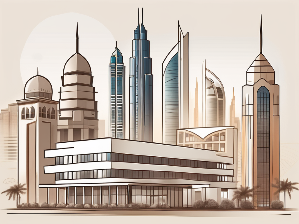 A diverse array of international school buildings in dubai