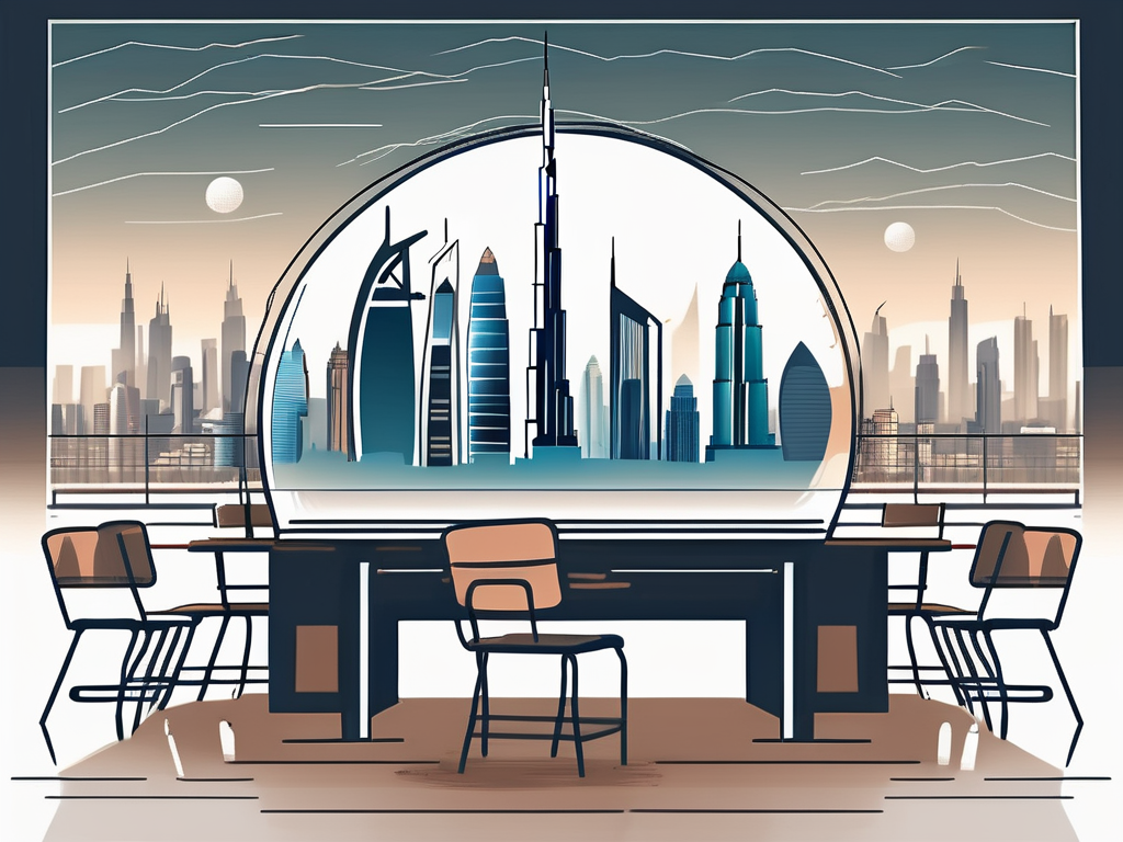 A classroom setting with a globe