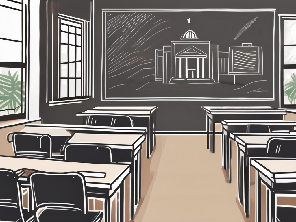 A symbolic indonesian classroom setting with textbooks