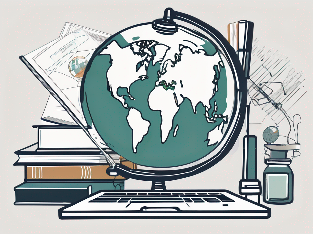Various educational tools such as a globe