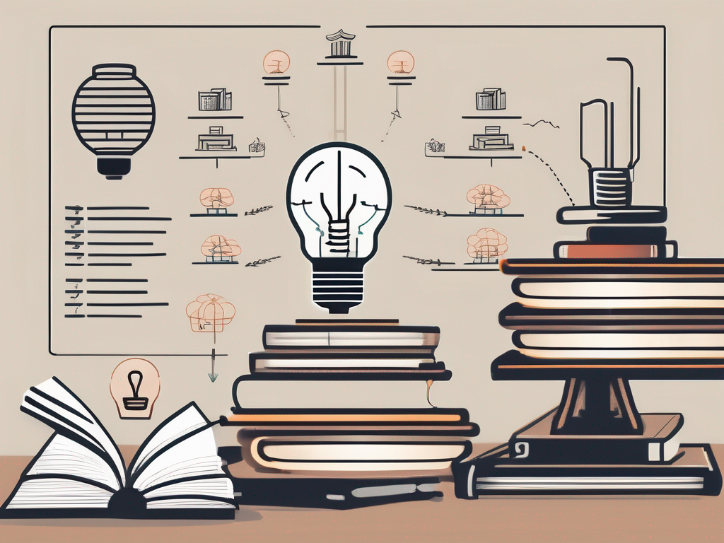 A traditional chinese classroom setting with four distinct sections