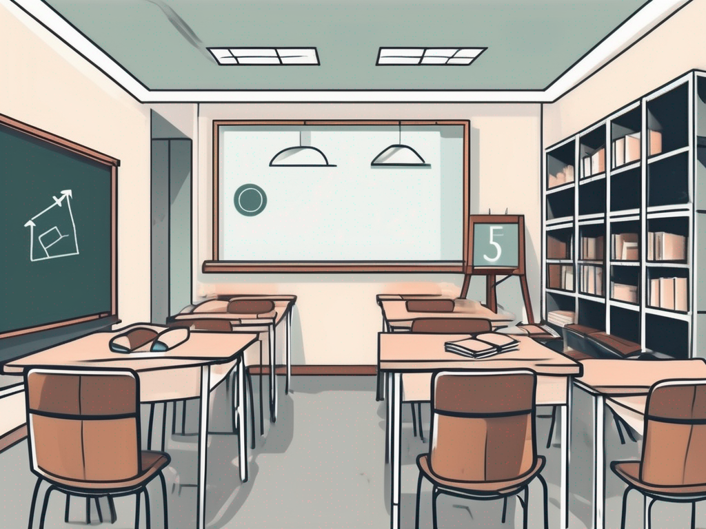 A classroom setting in malaysia with a chalkboard