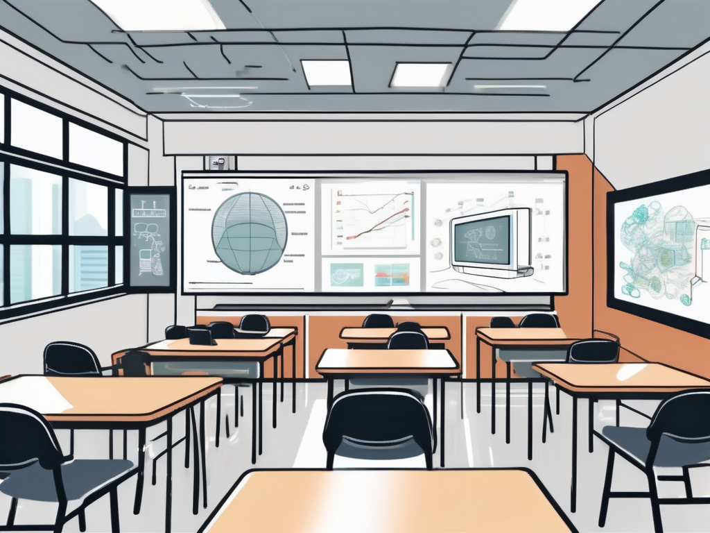 A modern classroom setting in hong kong showcasing four distinct teaching tools or areas