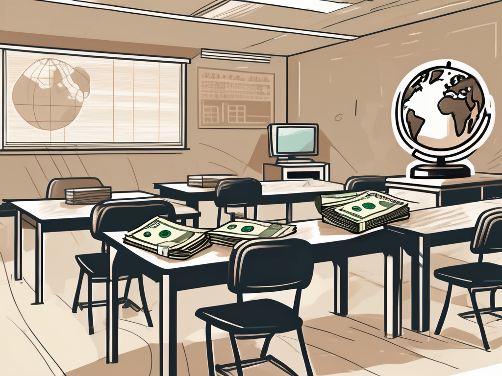 A classroom setting in hong kong with an apple on a desk