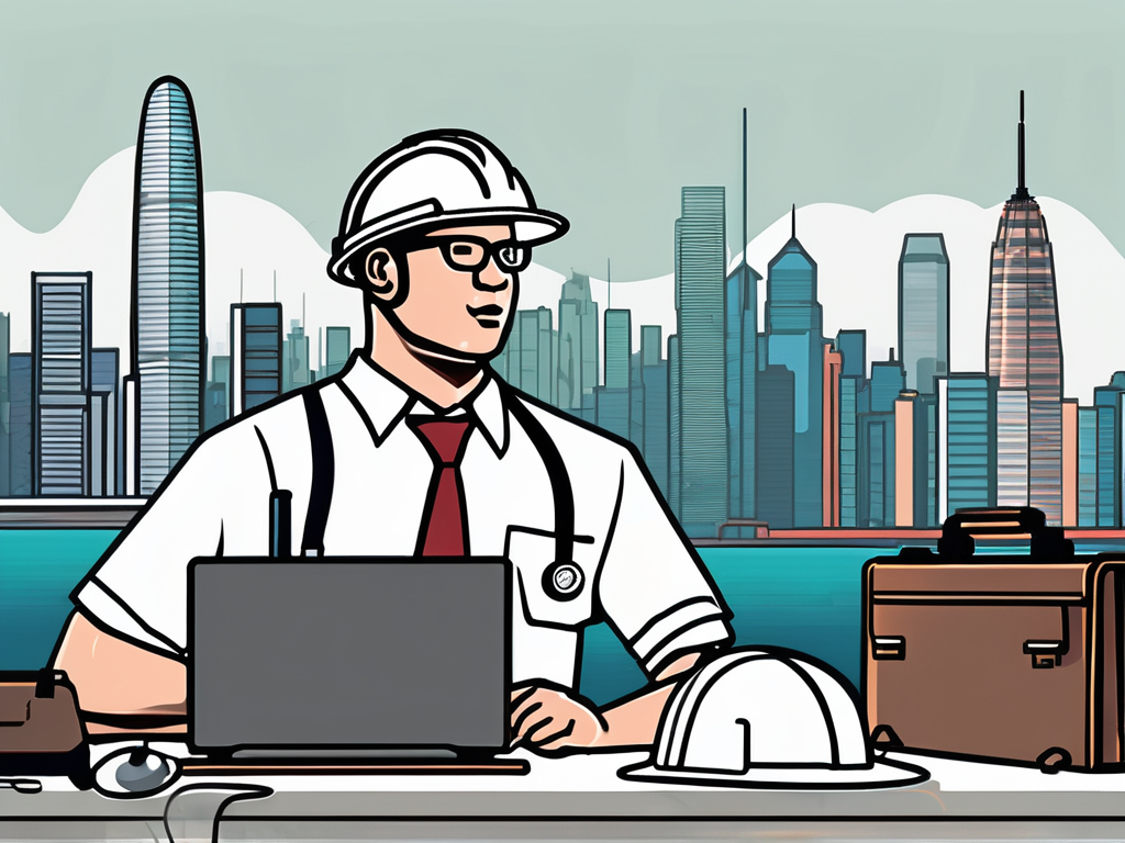 A diverse range of job tools such as a hard hat