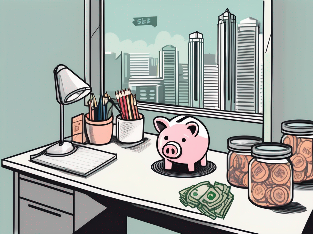 A teacher's desk in a singaporean classroom