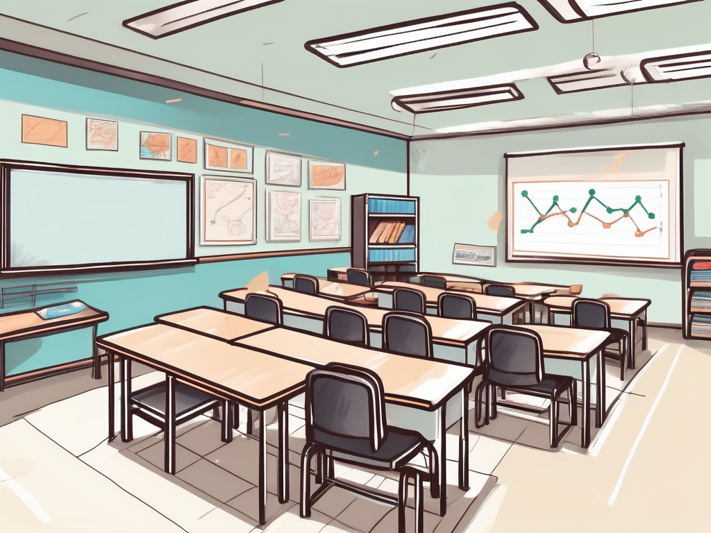 A classroom setting in hong kong with various educational tools and aids typically used for special education needs