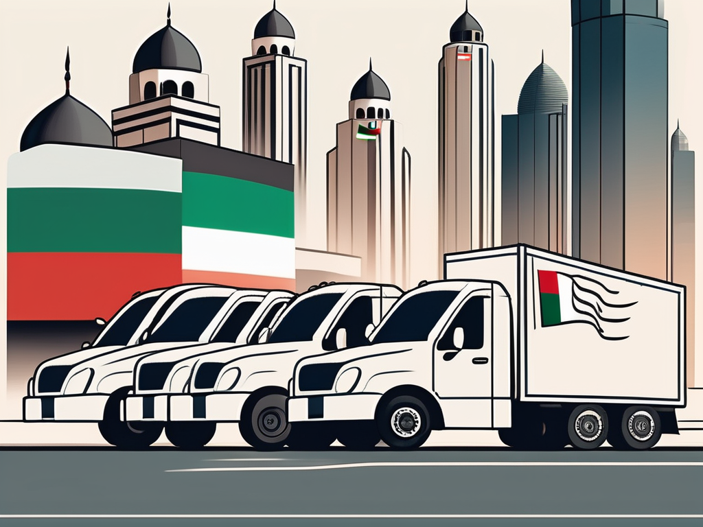 Six moving trucks