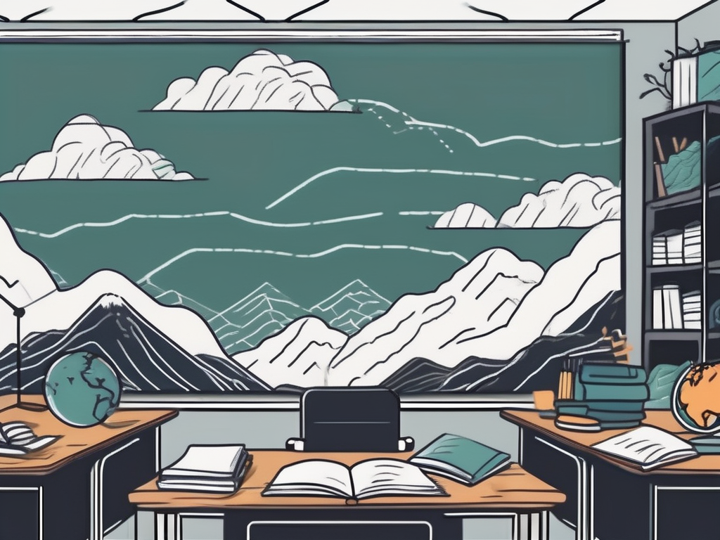 A classroom setting in singapore with a teacher's desk