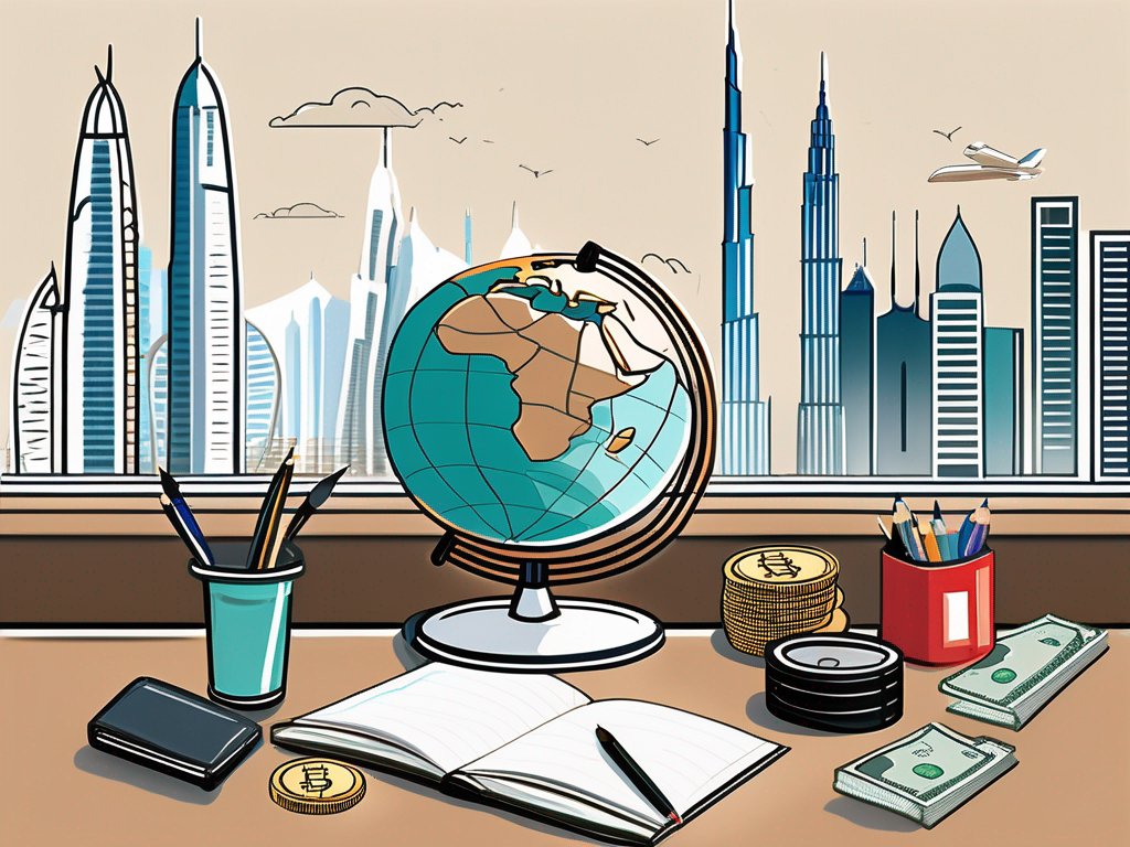 A singapore skyline with notable landmarks