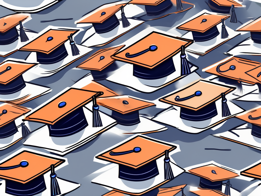 A graduation cap resting on top of a stack of thai baht