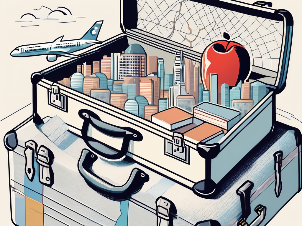 A chalkboard with a simplified dubai skyline silhouette