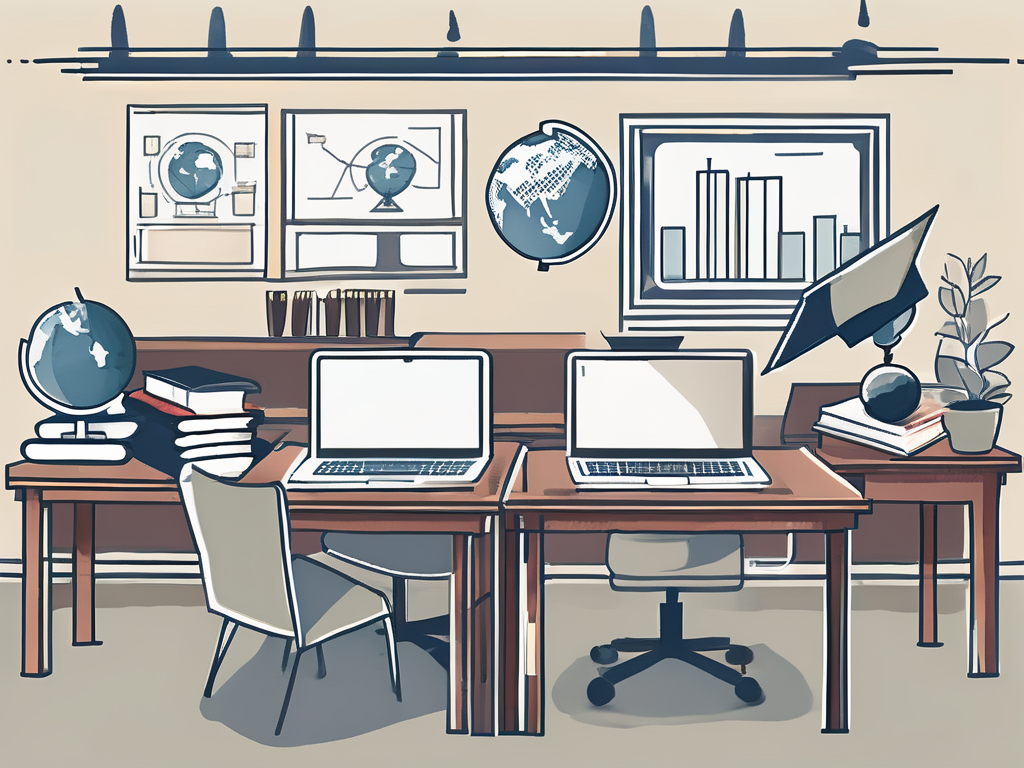 A classroom setting in singapore with various educational tools like books