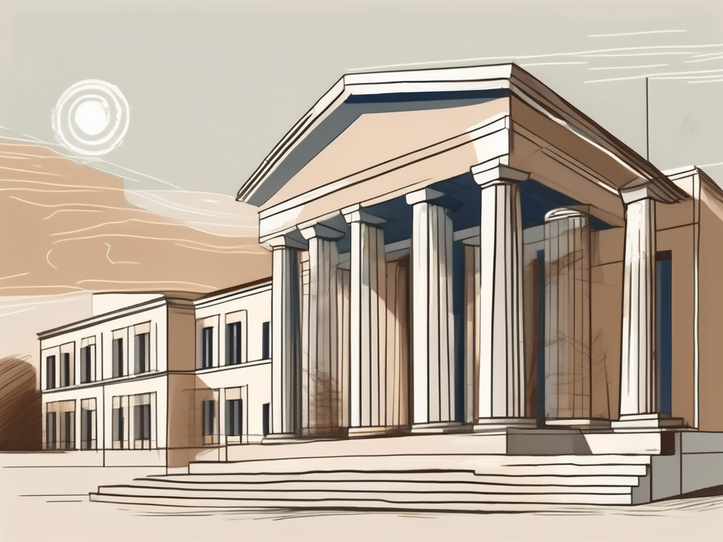 An international school building in greece surrounded by ancient greek architecture