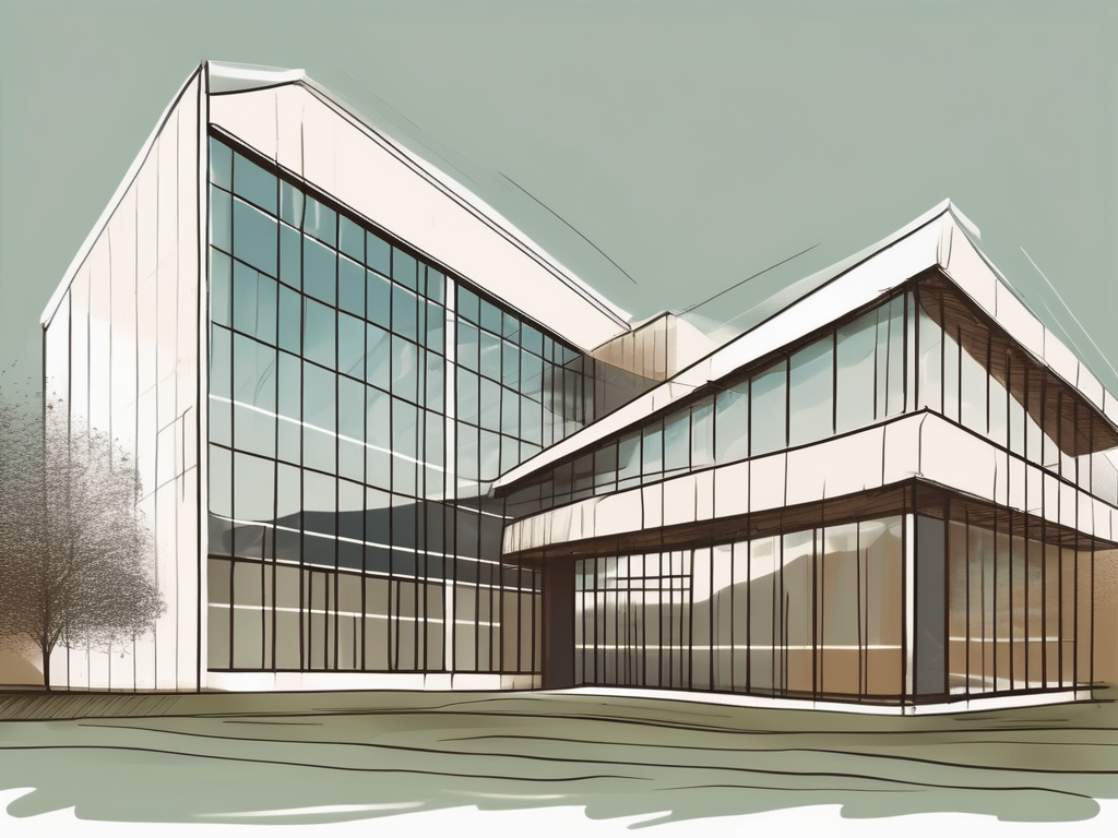 An international school building in ireland with a symbolic hourglass representing years of experience