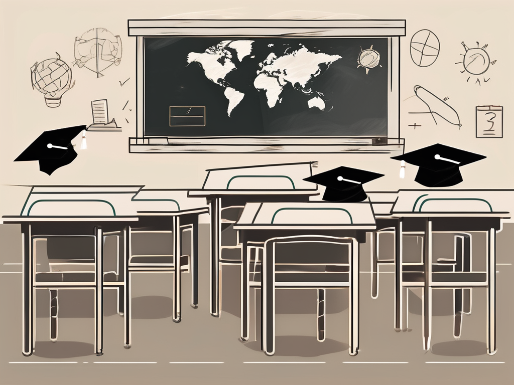 A classroom setting in thailand with various educational tools