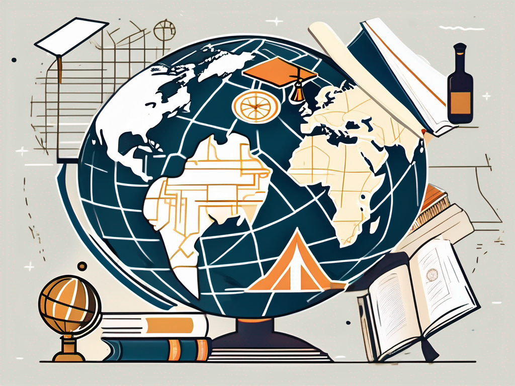 A diverse set of educational tools such as a globe