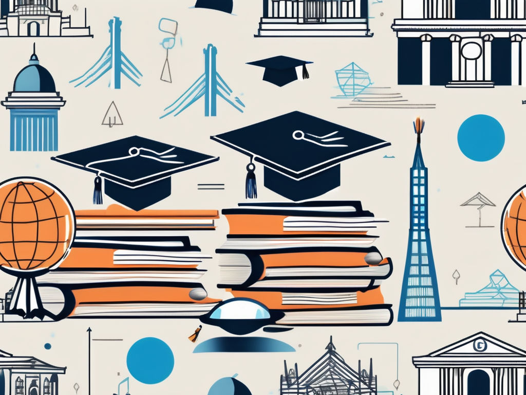 A variety of school-related symbols