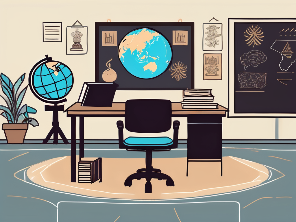 A classroom setting with diverse educational tools and resources