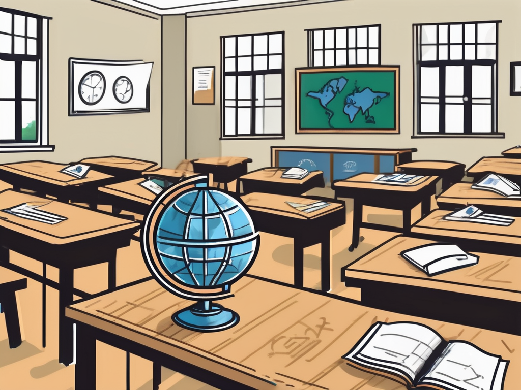 A classroom in thailand with empty desks symbolizing teacher shortages